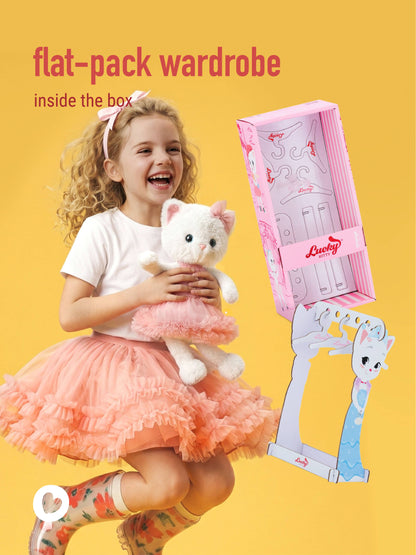 Peluche, Lucky Kitty, Lucky Sophie : Barbe à papa 38 cm 3 ans+