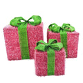 Regalo de Navidad LED - S3 - Poliestireno - Rosa/Verde - 15/20/25 cm