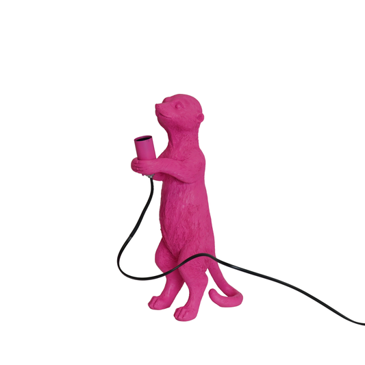 Table lamp - Meerkat - Resin - Pink - 15x10x38cm