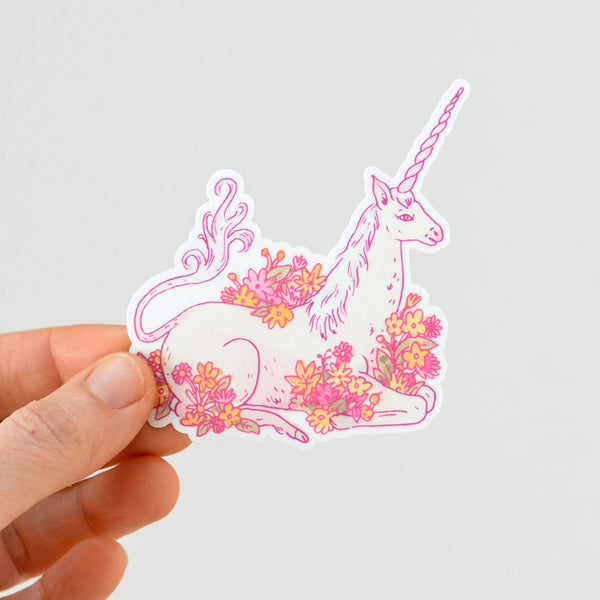 Pegatina de flor de unicornio