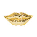 Adorno - Disco - Labios - Vidrio - Dorado - 29x10x13,5 cm