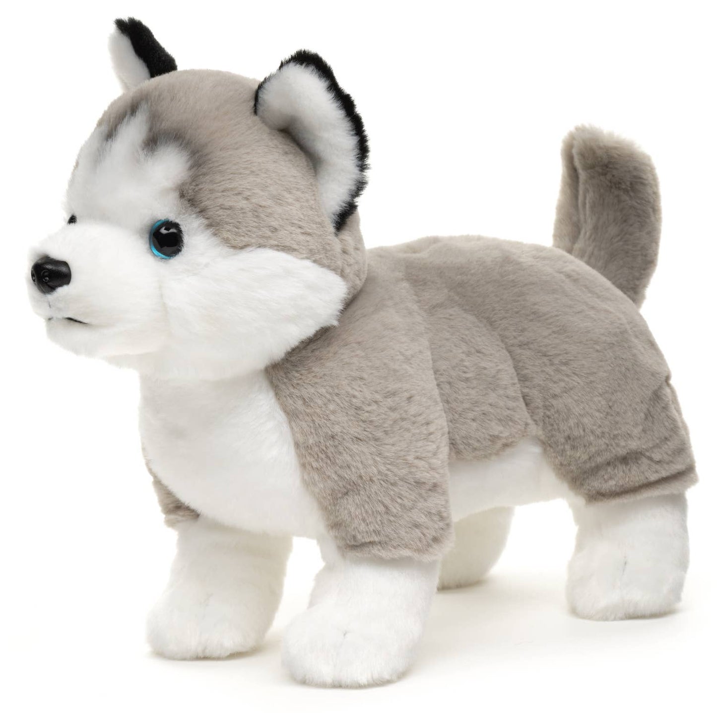 Peluche de husky gris, de pie