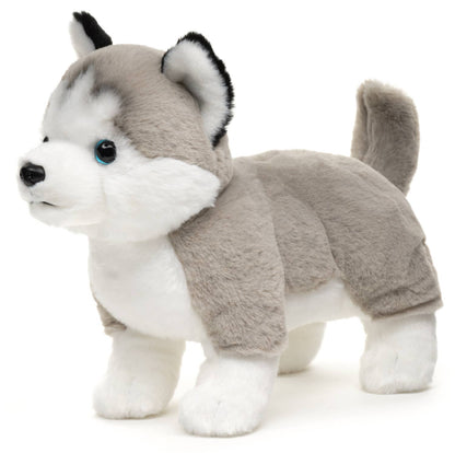 Peluche de husky gris, de pie