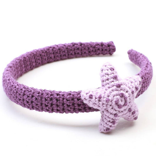 Cerchietto con stella marina - Viola scuro