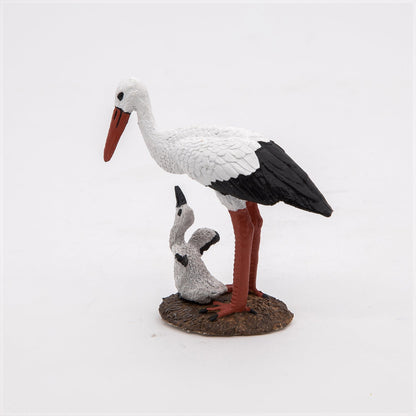 Figurine Cigogne et son bébé