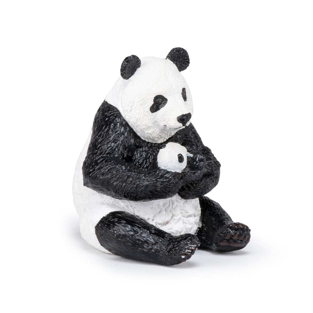 Sitting Panda and Cub Figurine