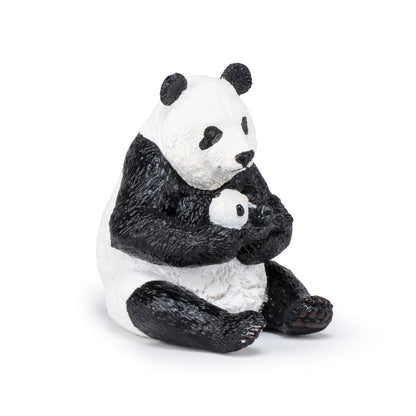 Figurine Panda assis et son bébé