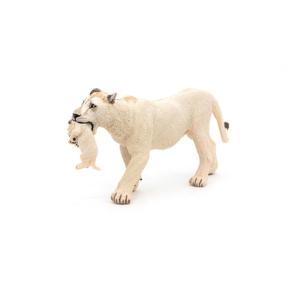 White Lioness figurine with cub