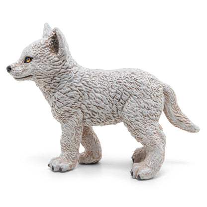 Polar wolf pup figurine