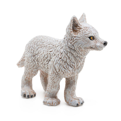 Polar wolf pup figurine