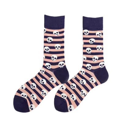 chaussettes rayees tetes de mort mrcol