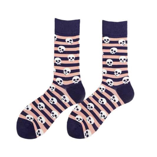 chaussettes rayees tetes de mort mrcol