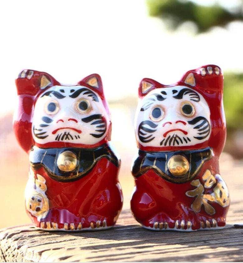Figurine en Faïence Chat Chanceux Daruma