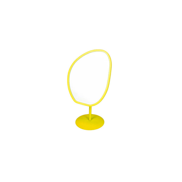 Espejo - Orgánico - Metal - Amarillo neón - 16,5 x 12 x 31,5 cm