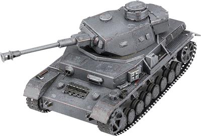 MetalEarth: PREMIUM SERIES - PANZER IV 14x6,4x6cm, maquette 3D en métal avec 3 feuilles, en boîte 13,5x22x2cm, 14+