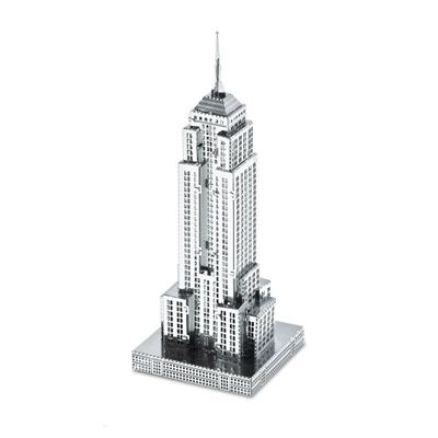 MetalEarth Architecture: EMPIRE STATE BUILDING 9.91x2.97x3.17cm, maquette 3D en métal avec 1 feuille, sur carte 12x17cm, 14+