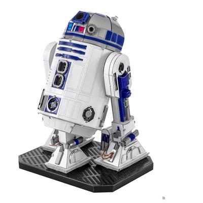 MetalEarth: ICONX - STAR WARS/R2D2 7.19x5.51x9.50cm, maquette 3D en métal avec 2 feuilles multicolorées, en boîte 13,5x22x2cm, 14+