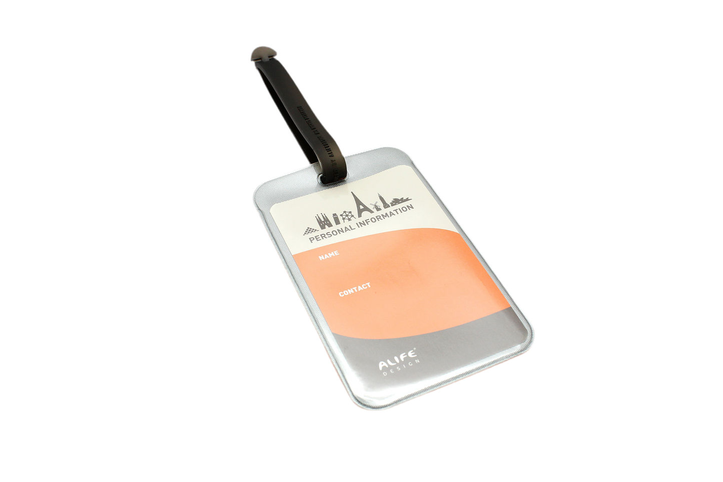 Etiqueta de equipaje rectangular