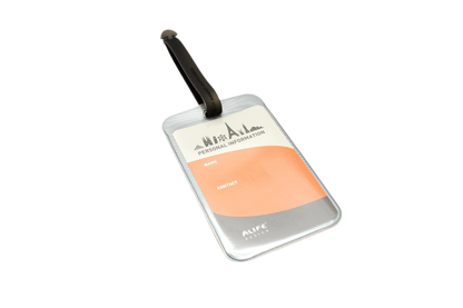 Etiqueta de equipaje rectangular