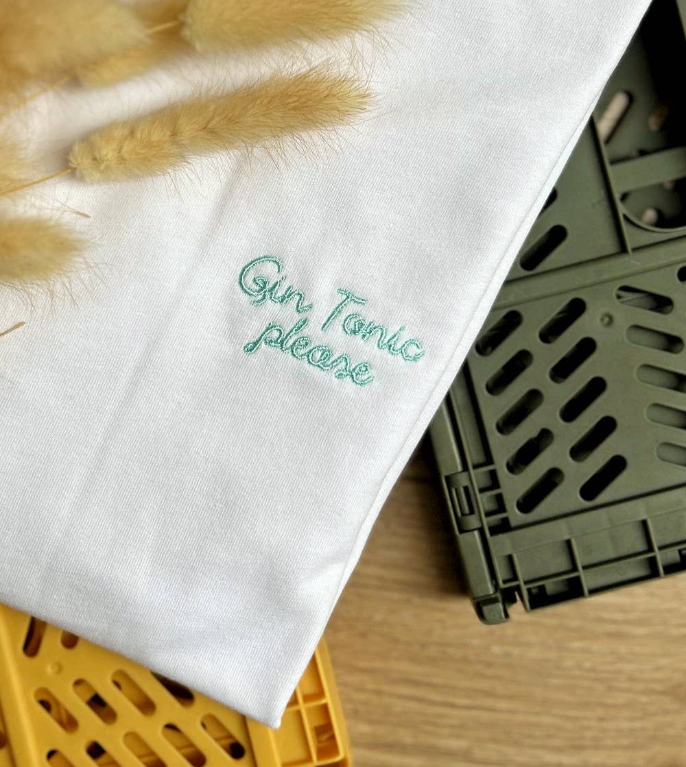 Embroidered T-shirt Gin Tonic please