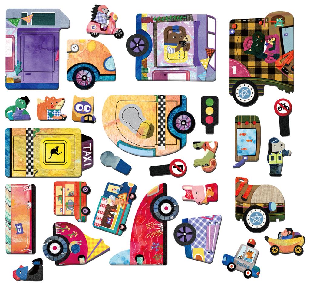 Caja de rompecabezas magnética - Vehículos