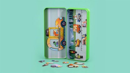 Caja de rompecabezas magnética - Vehículos