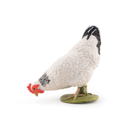 Figurine Poule blanche picorant