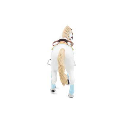 Figurine Cheval de la cavalière fashion bleue