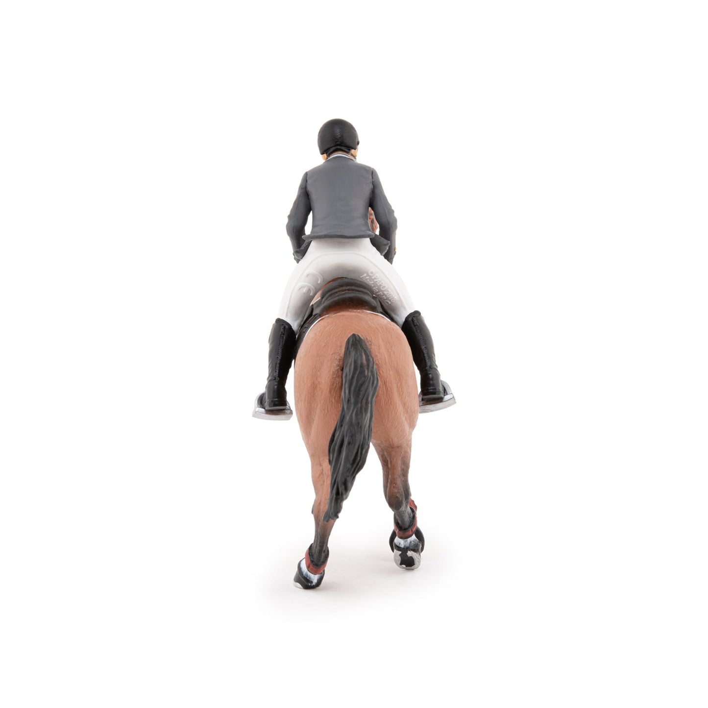 Show jumping horse and rider figurine