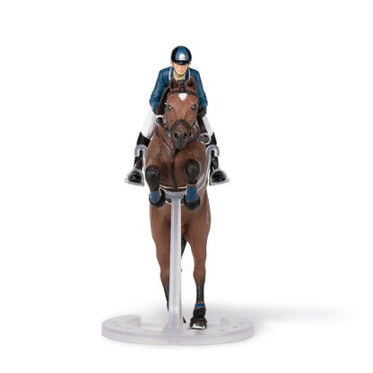 Show Jumping Horse and Rider Figurine