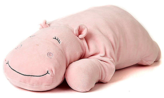 Cojín - hipopótamo rosa - ultra suave - peluche