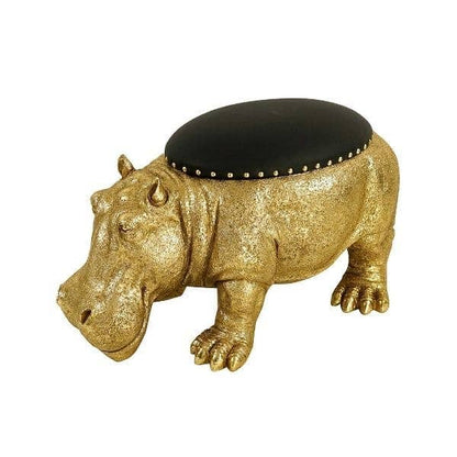 Taburete Hippopotamus Patty Gold