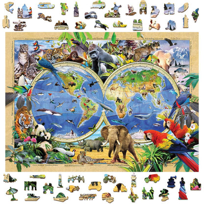 Puzzle - Carte du règne animal