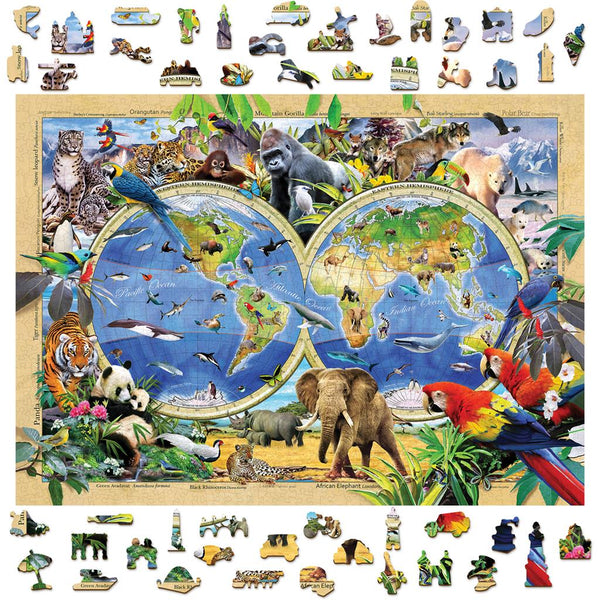 Puzzel - Kaart van het dierenrijk