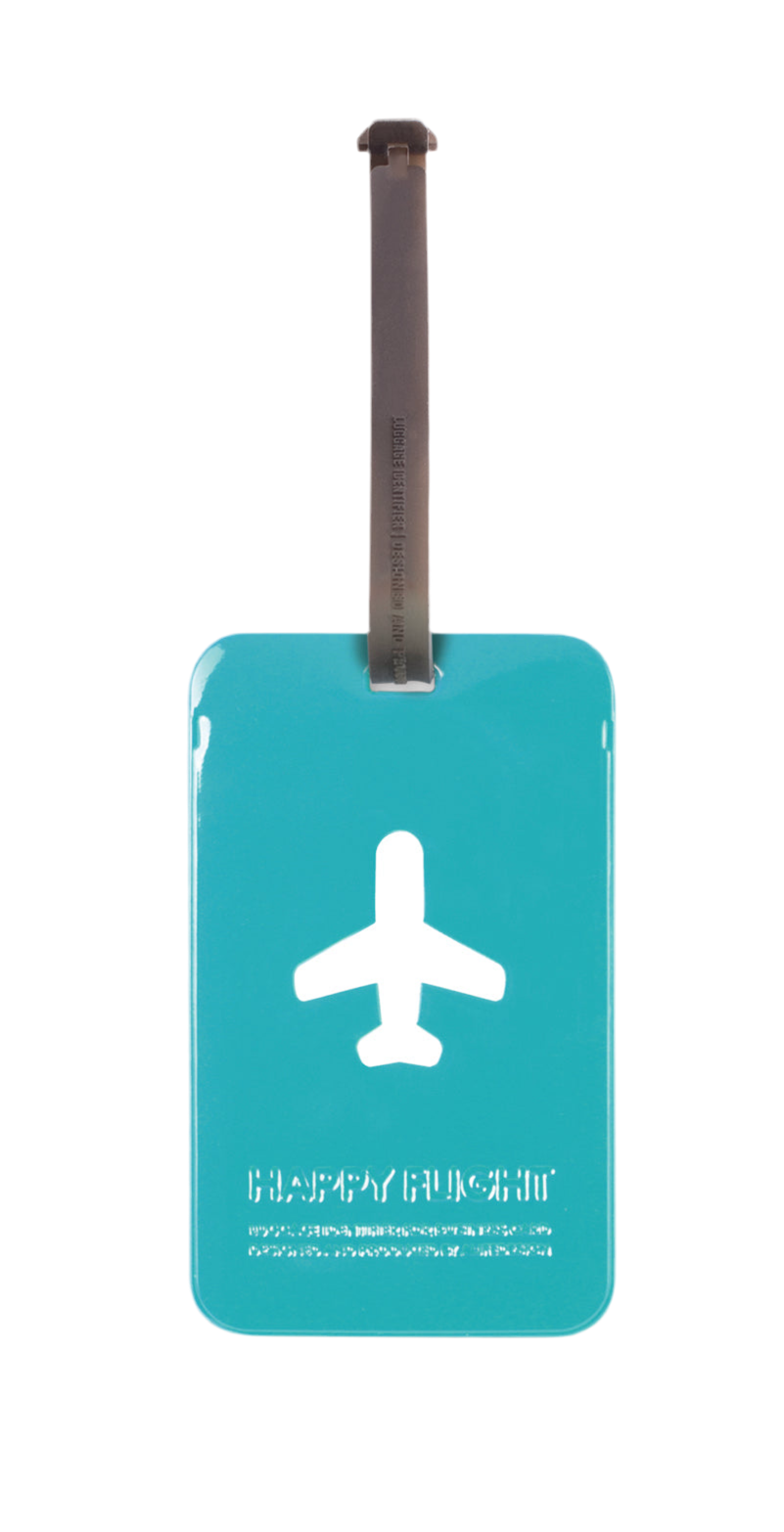 Etiqueta de equipaje rectangular