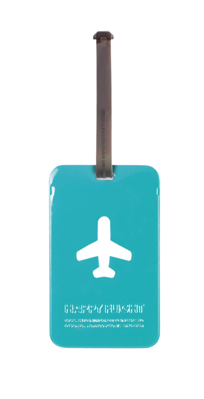 Etiqueta de equipaje rectangular