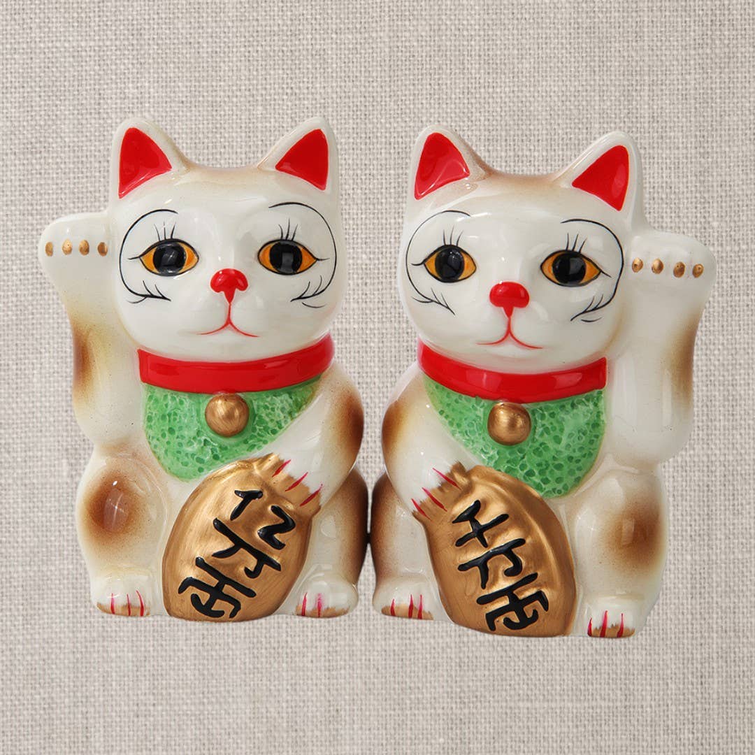 Sel et Poivre Chats Chanceux Blanc
