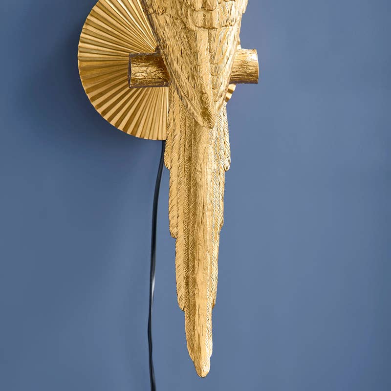 Applique Murale Perroquet Percy, Or/Turquoise