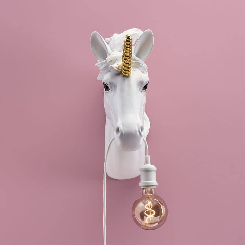 Hugh Unicorn Wall Sconce White-Gold