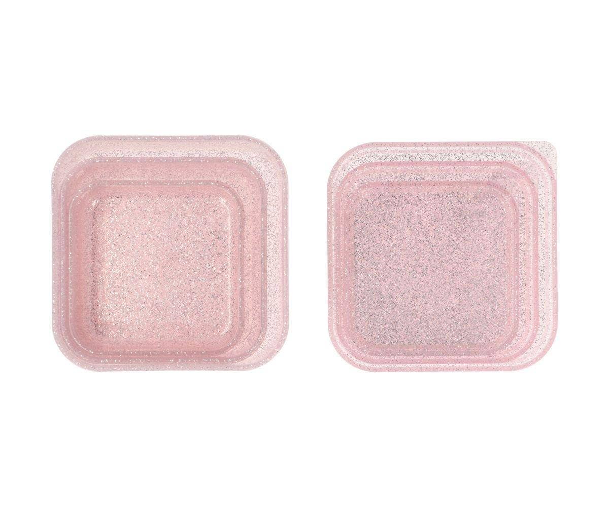 3 Lancheiras Rosa Brilhantes com Glitter