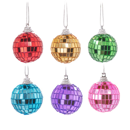 Boules de Noël à facettes Multicolores 6-Pack