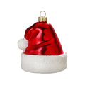 Enfeite de Natal gorro do Pai Natal em vidro, 8,5 cm
