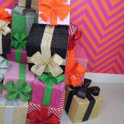 Cadeau de Noël à LED - S3 - Polystyrène - Rouge/Blanc-15/20/25cm