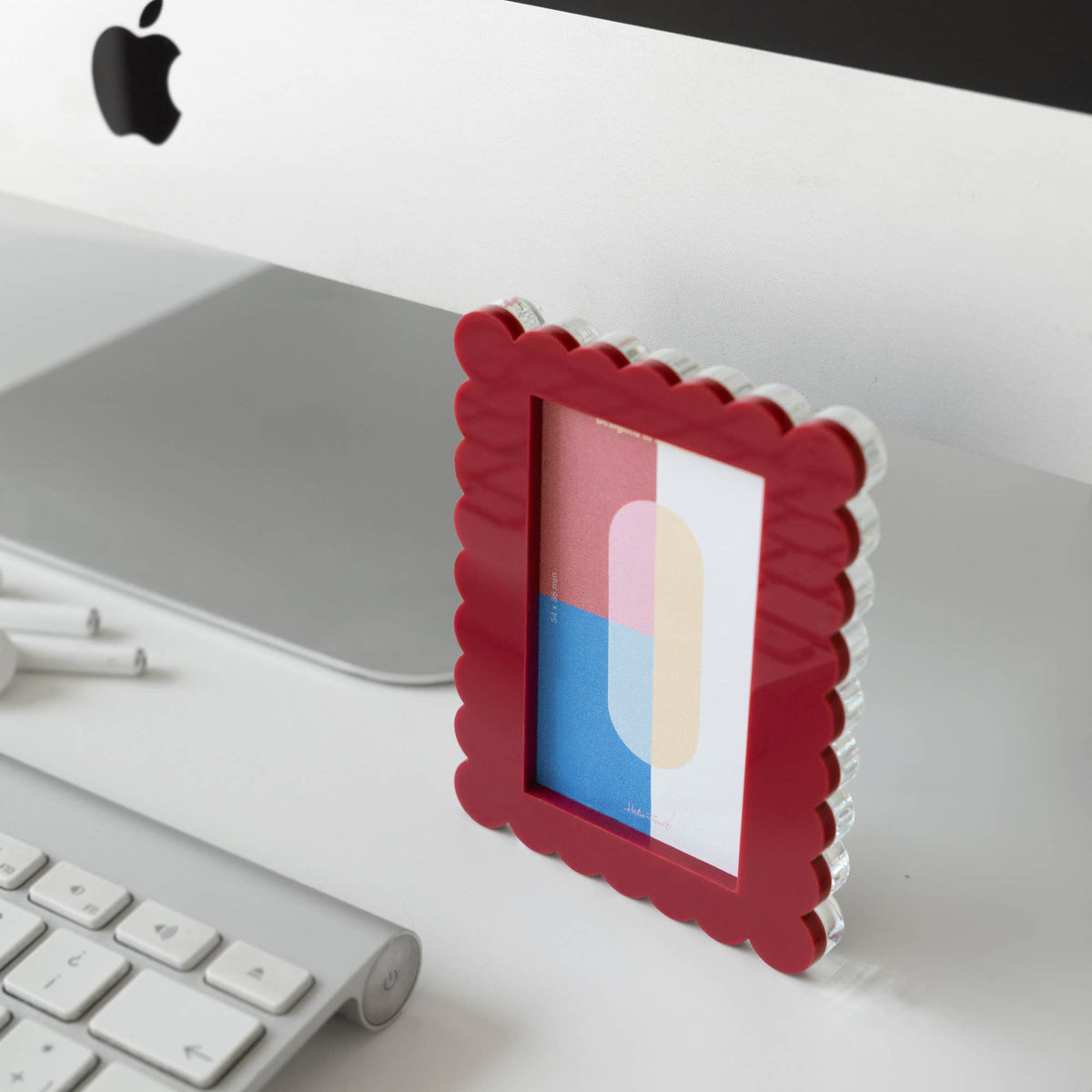 Mini Waves Photo Frame, Bordeaux