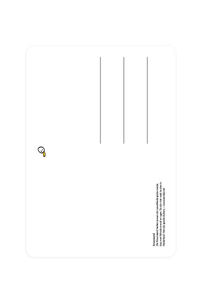 Postal con pato coronando