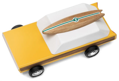 Coche de madera Candycar World - Familiar con tabla de surf