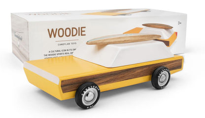 Coche de madera Candycar World - Familiar con tabla de surf
