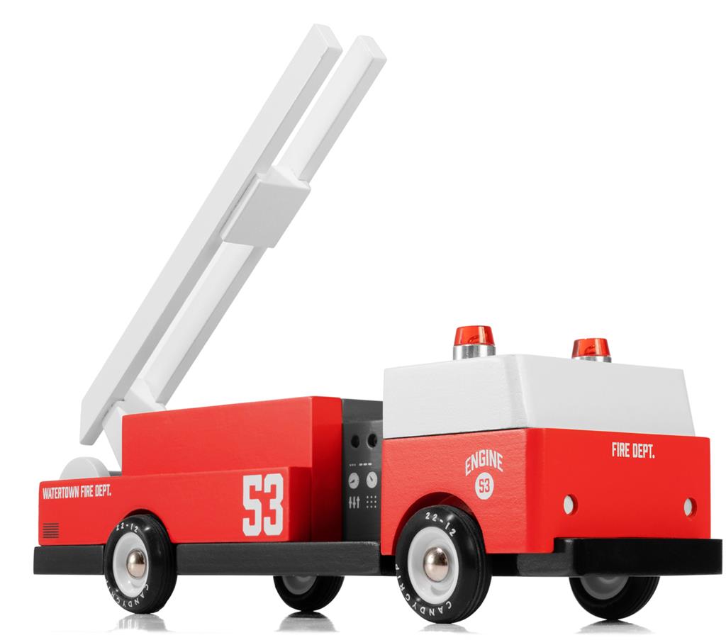 Coche de madera Candycar World - Camión de bomberos