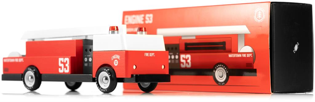 Coche de madera Candycar World - Camión de bomberos
