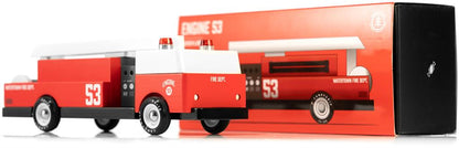 Coche de madera Candycar World - Camión de bomberos